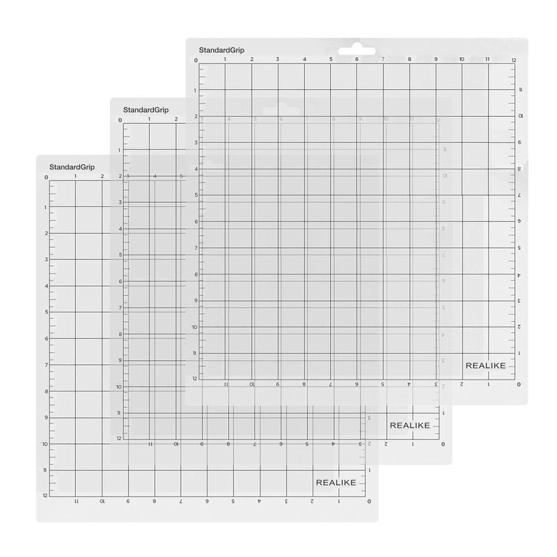 REALIKE 12x12 Cutting Mat Compatible with Cricut Maker 3/Maker 4/Maker/Explore 3/4/Air 2/Air/One(Standardgrip 3 Mats), Gridded Adhesive Non-Slip Cut Mat Replacement Accessories Set for Craft Vinyl - Image 1